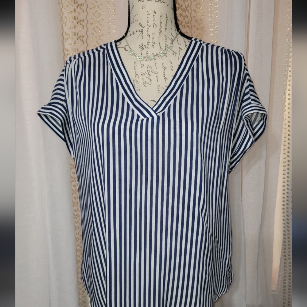 GAP Blue and White Striped Blouse